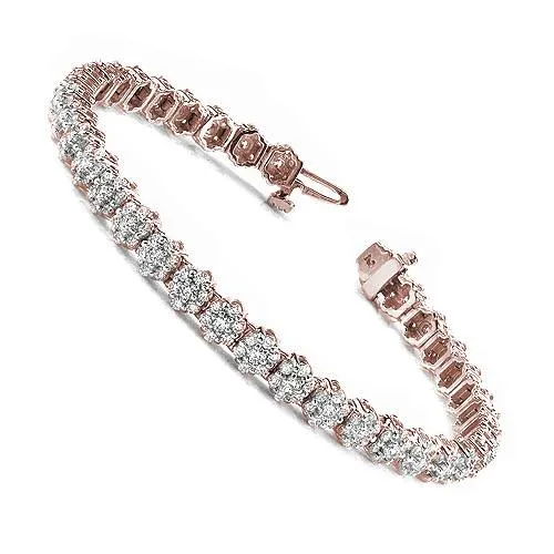 4.50-4.50 CT Round Cut Diamonds - Tennis Bracelet