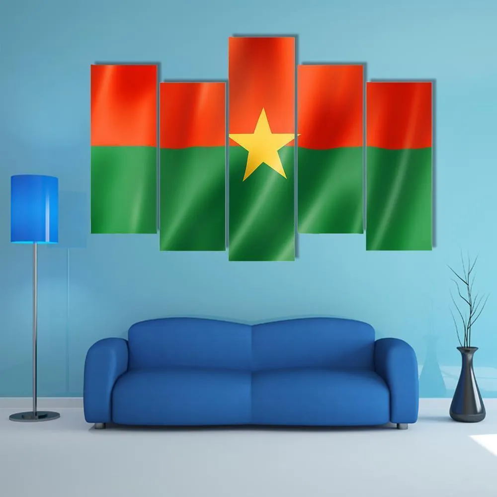 Burkina Faso Flag Canvas Wall Art