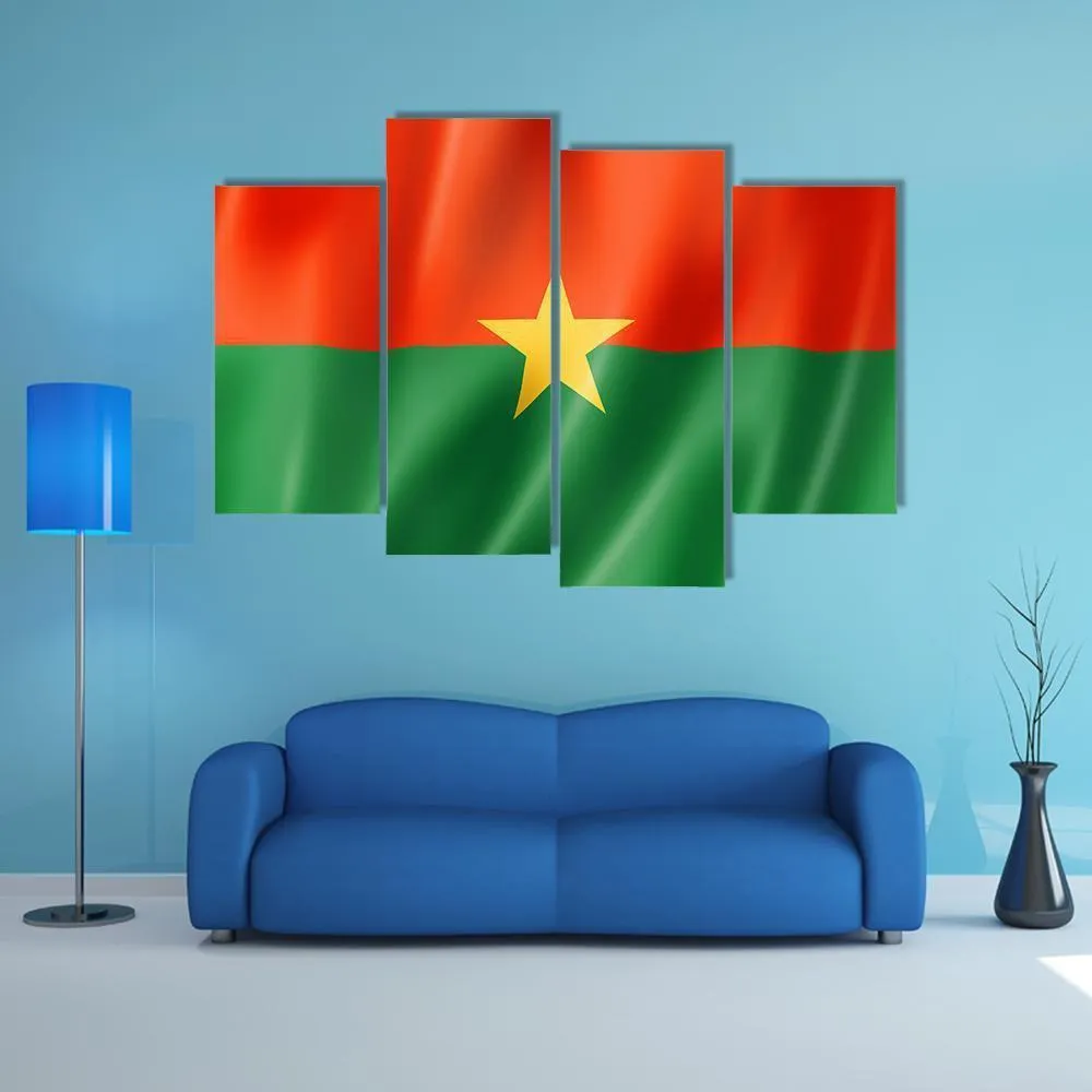 Burkina Faso Flag Canvas Wall Art