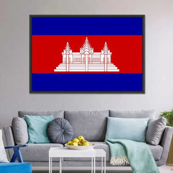 Cambodia Flag Canvas Wall Art