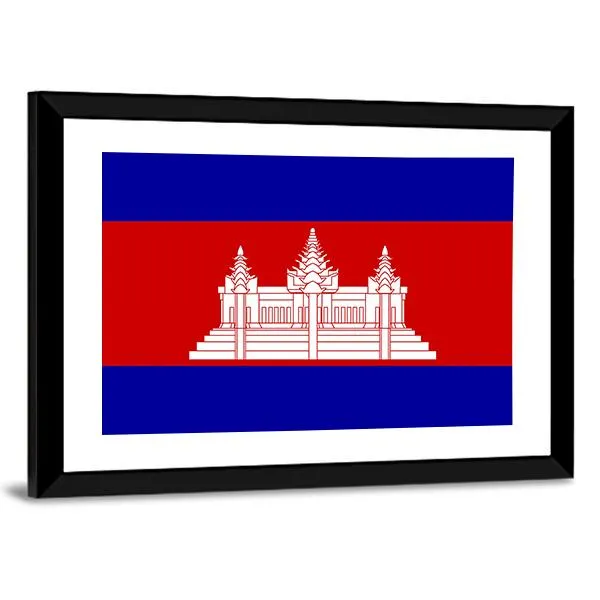 Cambodia Flag Canvas Wall Art