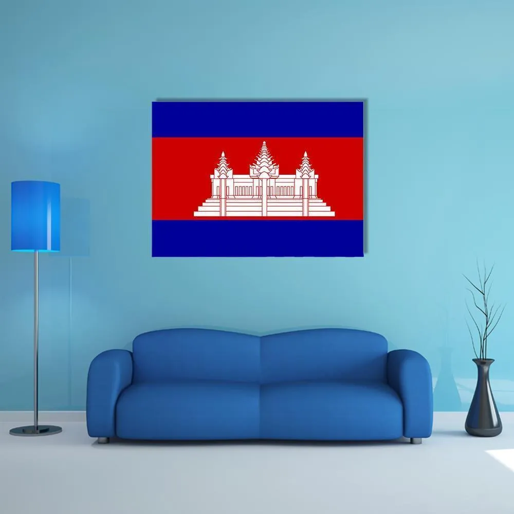 Cambodia Flag Canvas Wall Art