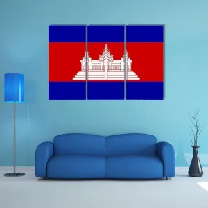 Cambodia Flag Canvas Wall Art