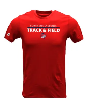 CYCLONES TRACK & FIELD Short Sleeve Red Cotton Tee