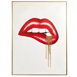 Dripping Lips Rhinestone Wall Art 24x36