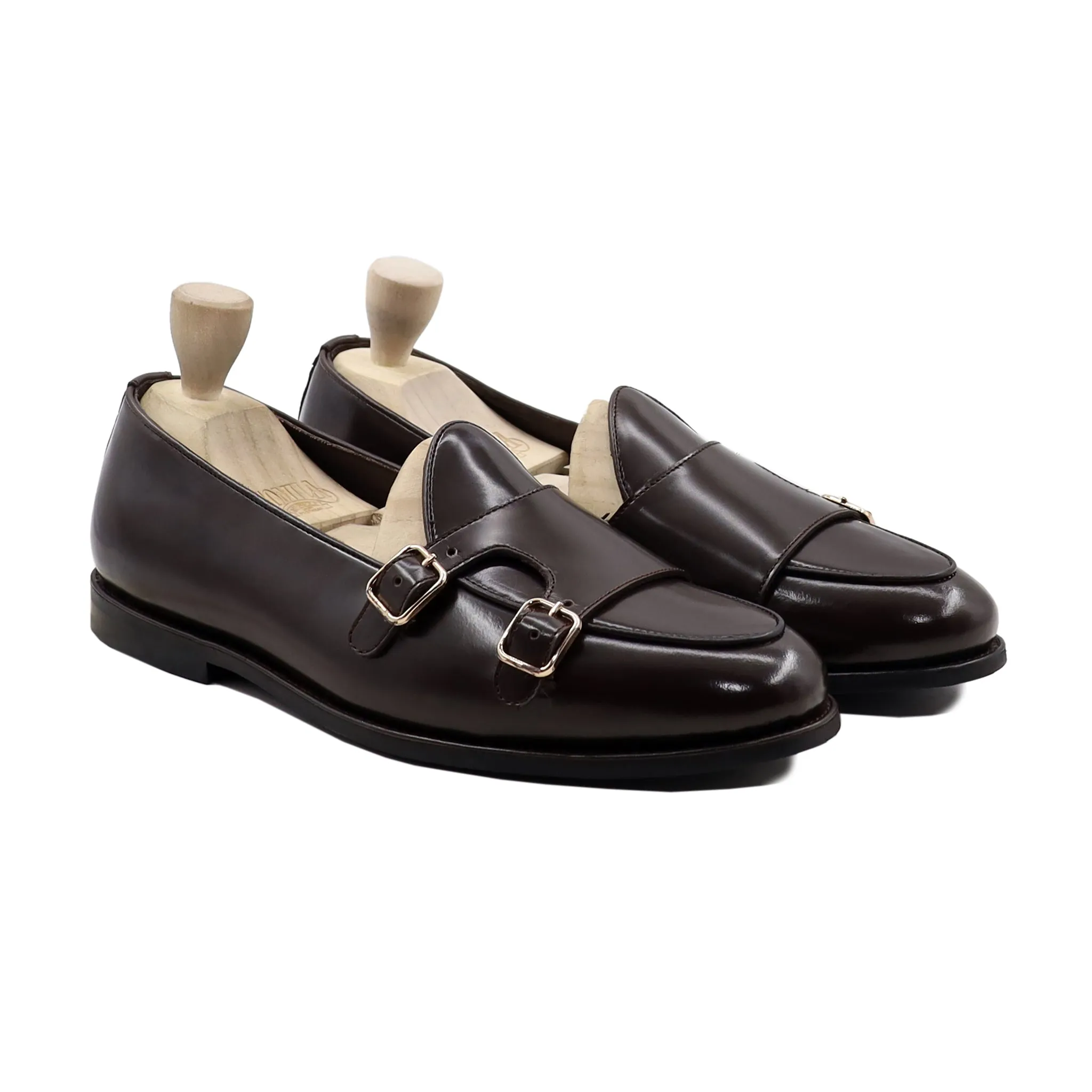 Edwin - Men's Dark Brown Box Leather High Shine Loafer