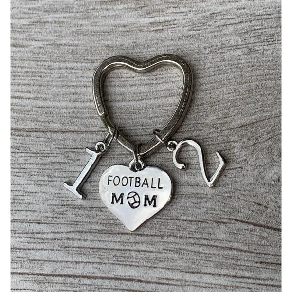 Football Mom Keychain with Players Numbers