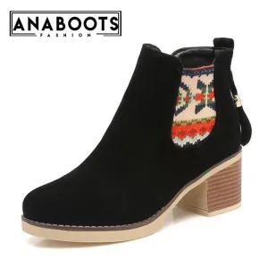 Fringe Heels Winte Western Fashion Ankle Boots