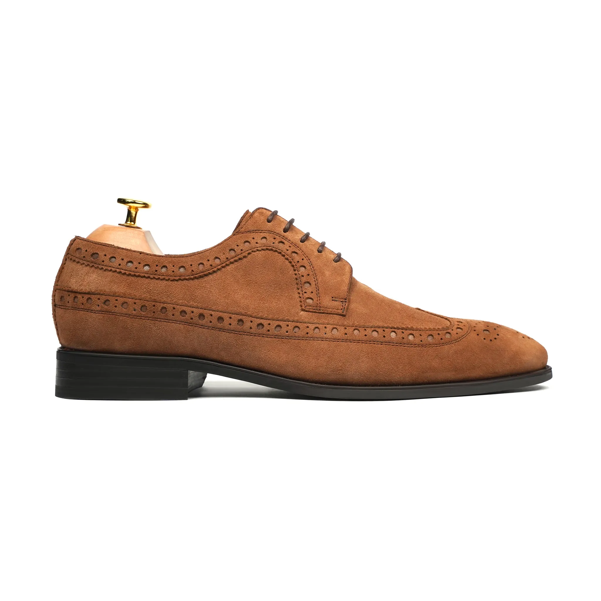 Gusto - Men's Camel Kid Suede Derby Shoe