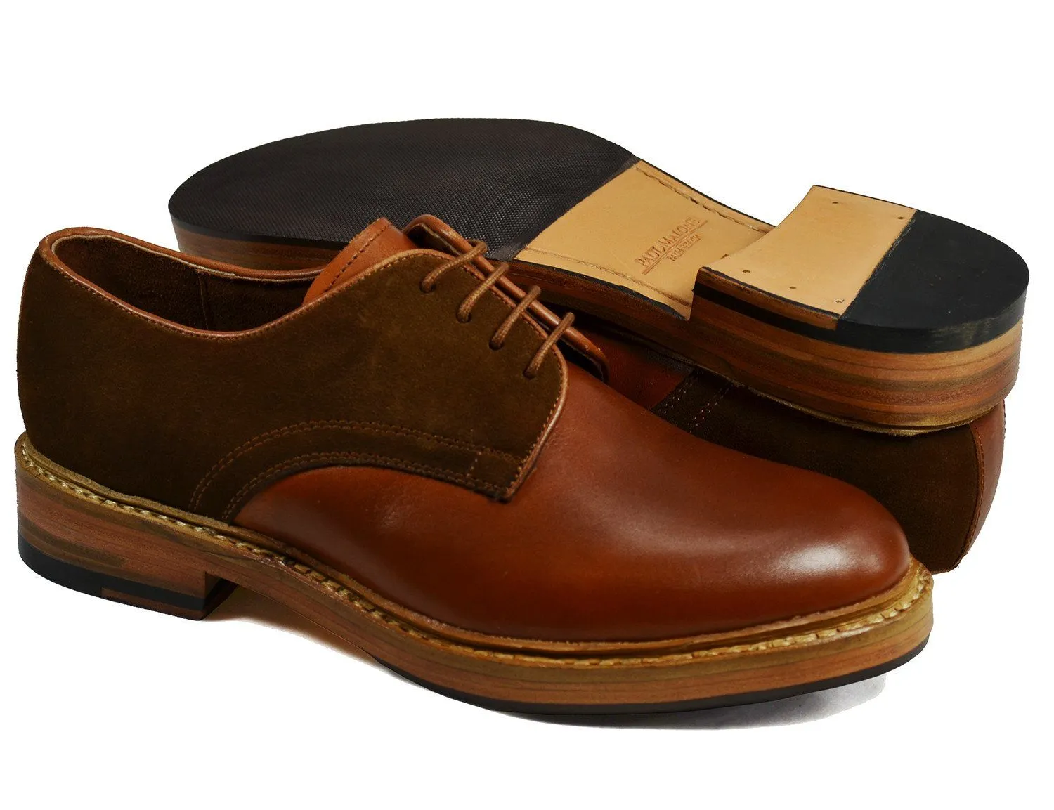 HARVARD Brown Derby in Nappa and Suede Leathers