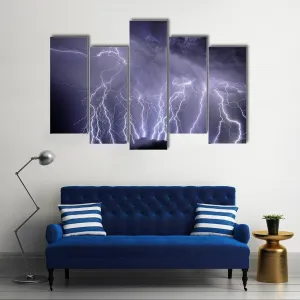 Lightning Over Rincon Mountains Canvas Wall Art