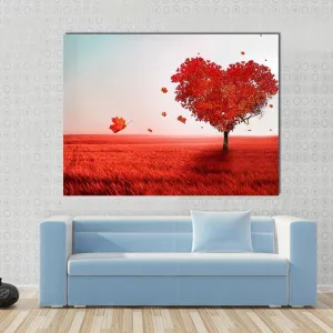 Love Tree In Autumn Canvas Wall Art