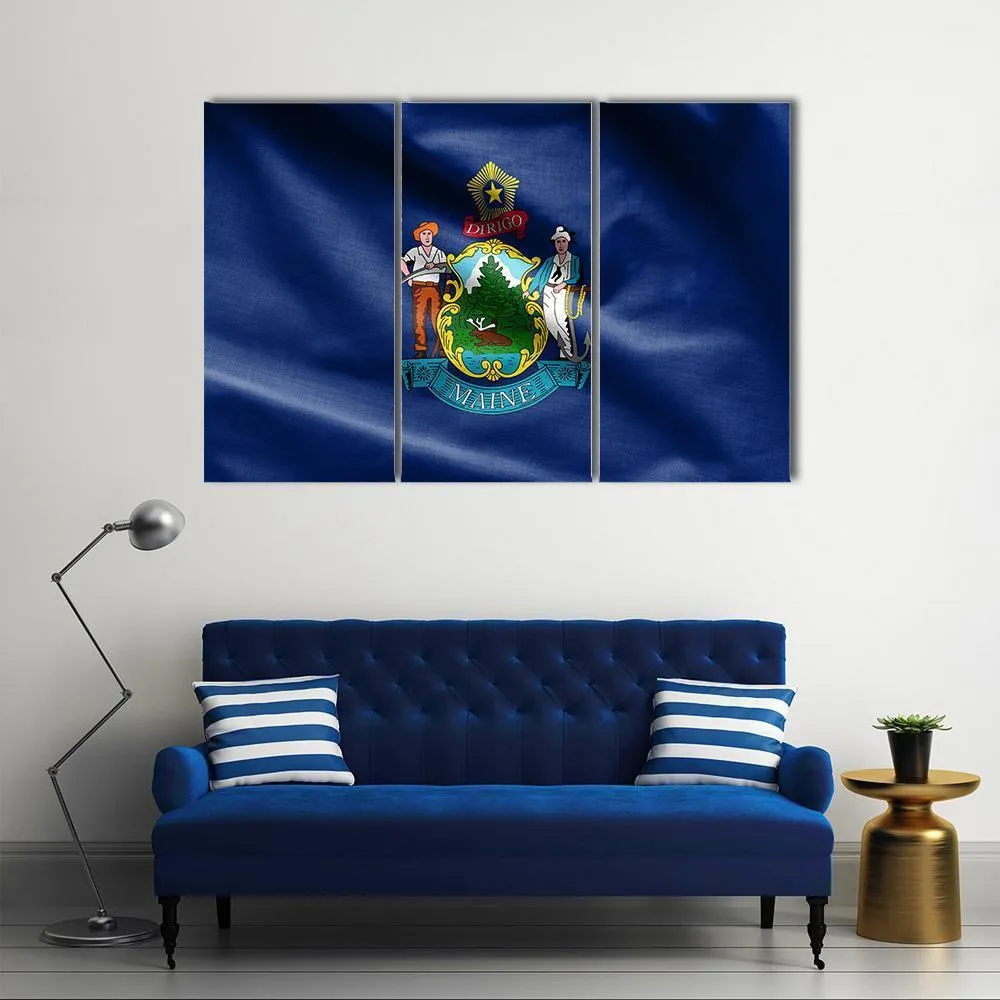 Maine Flag Canvas Wall Art