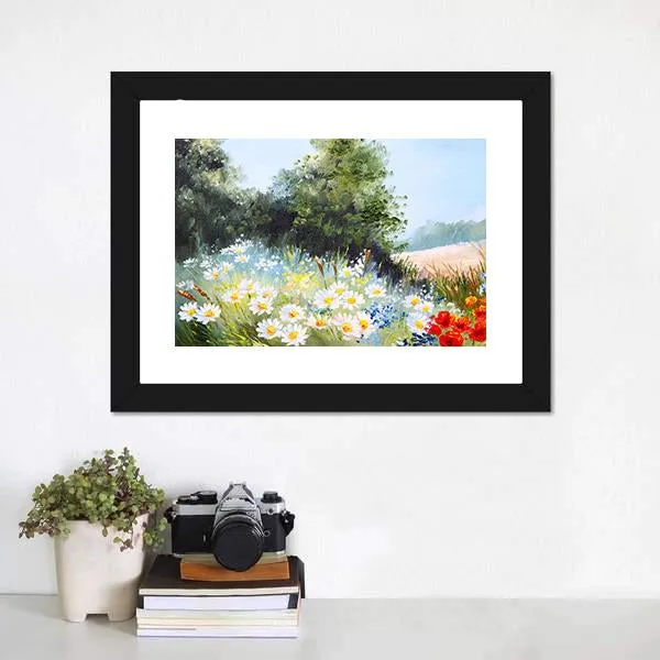 Meadow Of Daisies Canvas Wall Art