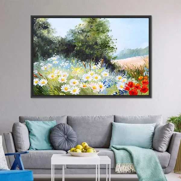 Meadow Of Daisies Canvas Wall Art