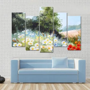 Meadow Of Daisies Canvas Wall Art