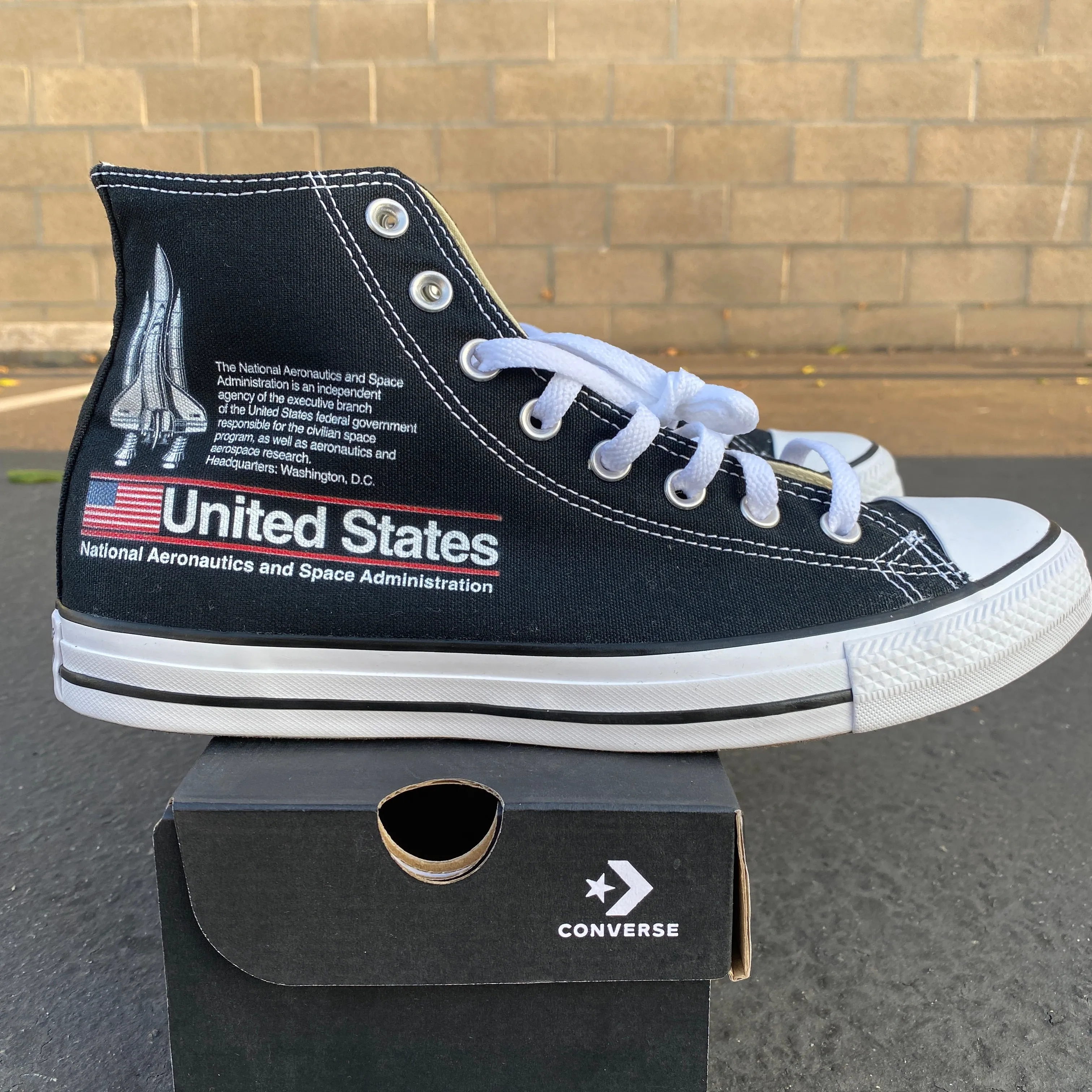 NASA Shoes - Custom Black High Tops