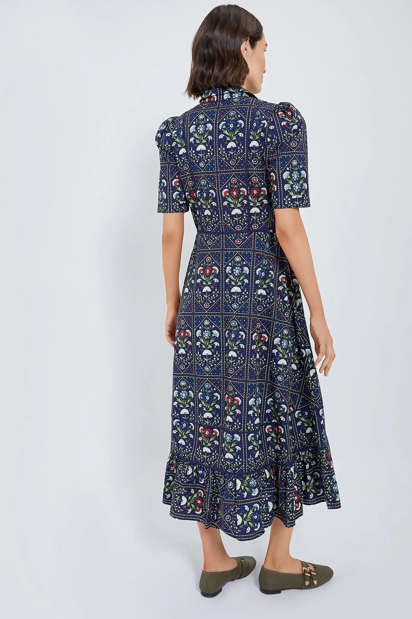 Navy Trellis Greta Dress