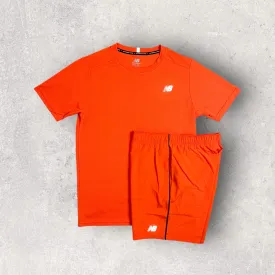 NEW BALANCE T-SHIRT/SHORT SET - ORANGE