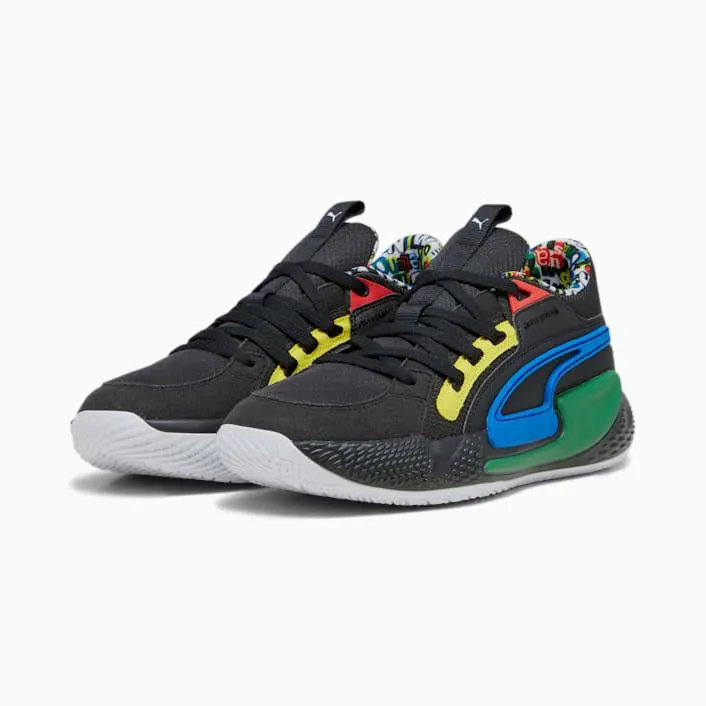 Puma Men's Court Rider Chaos Trash Talk Shoes - Black / Yellow / Green / Blue / White