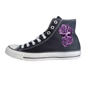 Purple Flower Skull High Tops