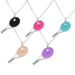 Tennis Racket Charm Necklace - Pick Color